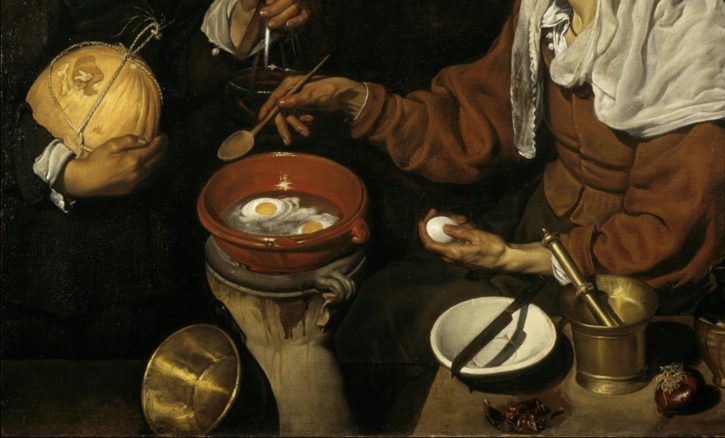 Detail from 'An Old Woman Cooking Eggs'