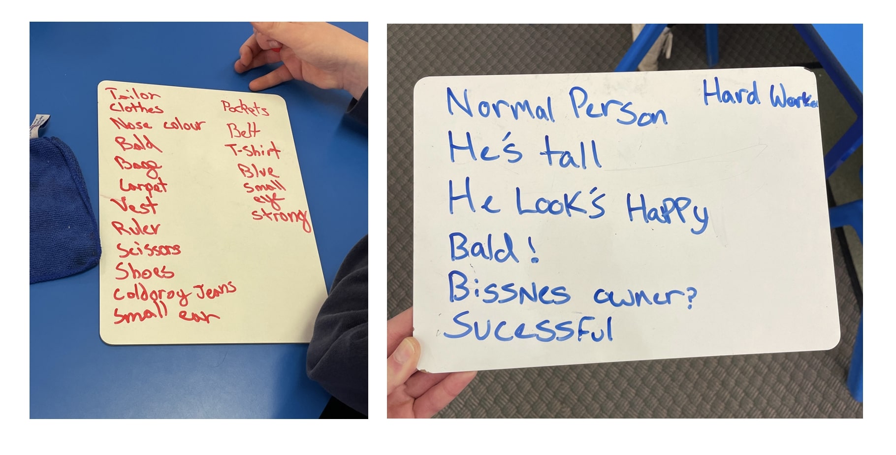 Students at Tarves Primary (Aberdeenshire) describe 'The Tailor' from memory