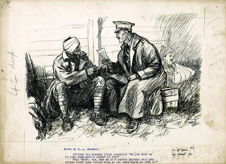 'Wounded Irish soldier' by Ernest Howard Shepard (1879–1976)