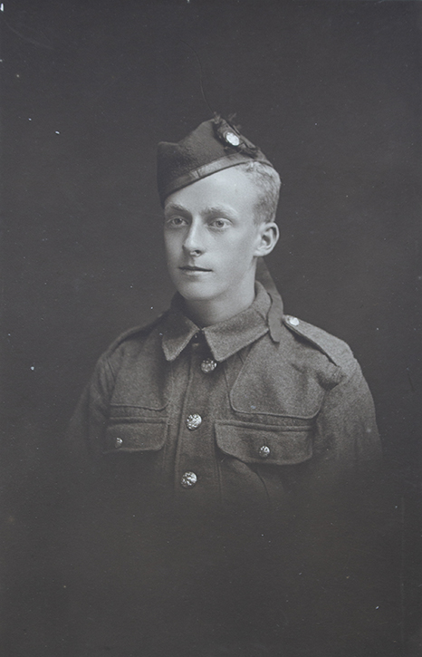 Gillies in the uniform of a private in the Scottish Rifles