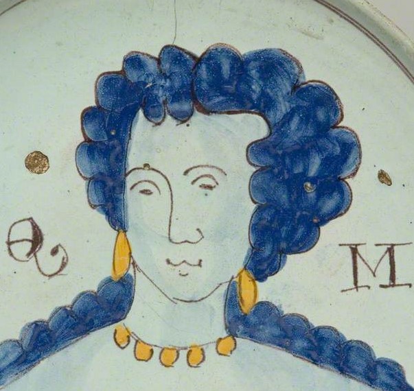 Detail of 'Queen Mary', Brislington Pottery