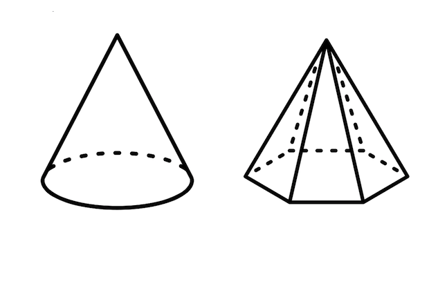 Cone vs. pyramid