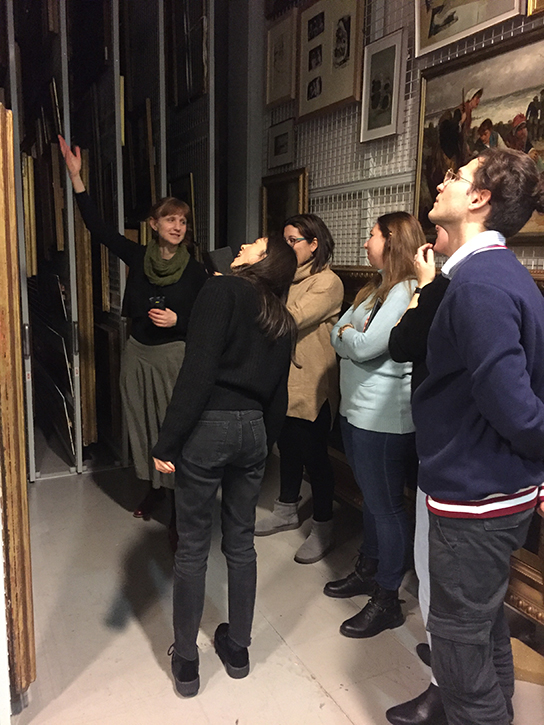 Museum professionals are given a tour at Gallery Oldham, as part of the Greek Knowledge Exchange