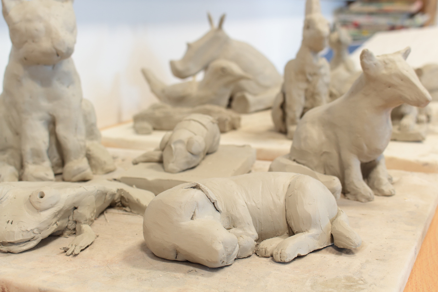 Animal sculptures made by students at Forester High School in Edinburgh