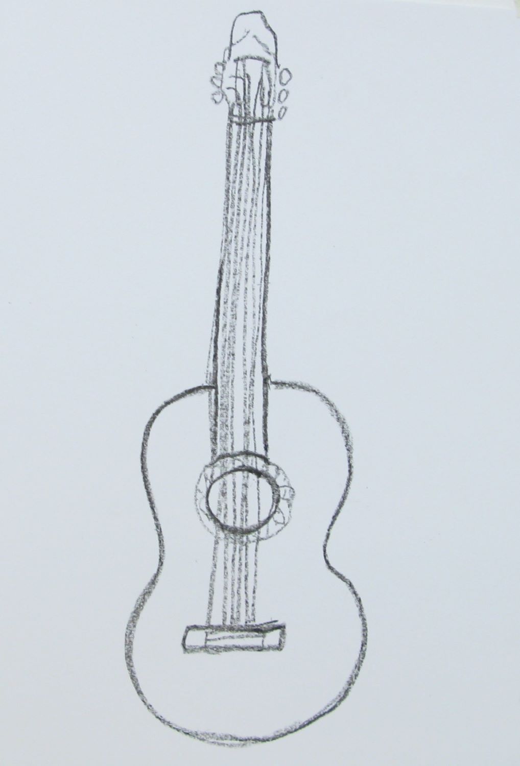 Crayon drawing of a guitar