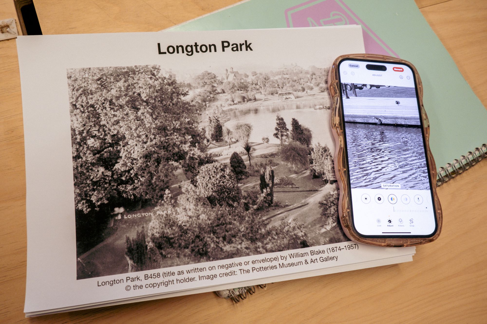Editing a photograph to desaturate the colour