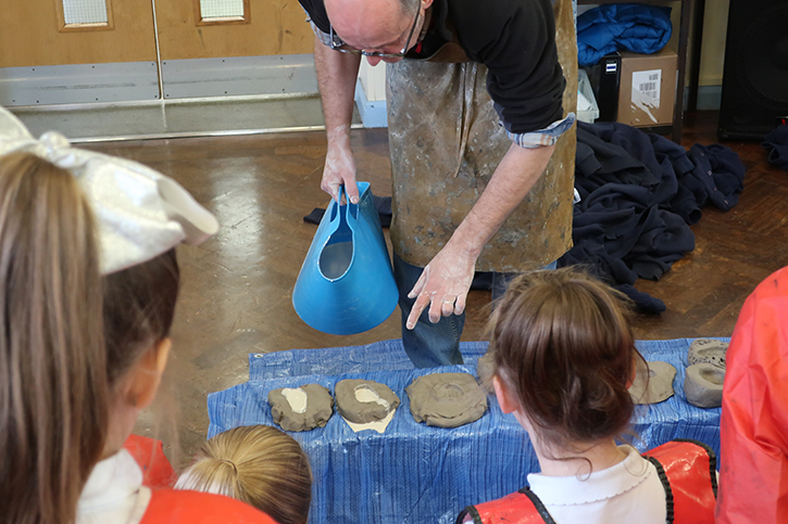 Sculptor Stephen Broadbent MRSS leads a Masterpieces in Schools workshop