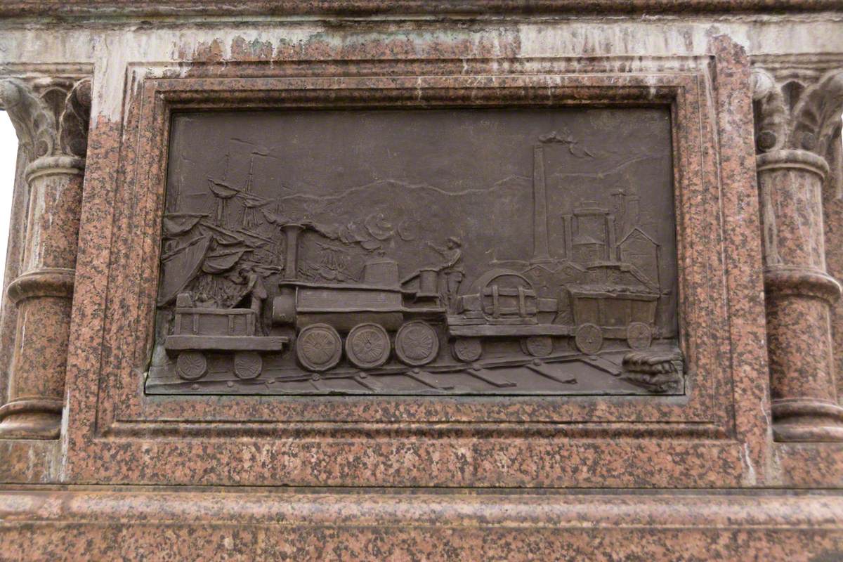 Relief panel from 'Monument to Joseph Pease (1799–1872)', Joseph Pease Place, High Row, Darlington