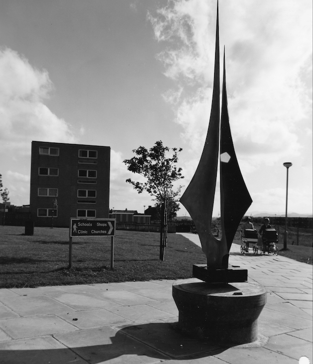 1970, outdoor sculpture in Livingston by John H. White