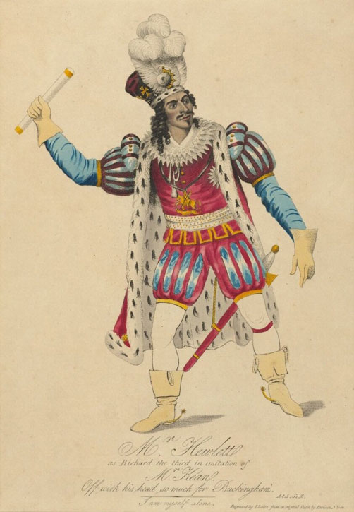 James Hewlett as Richard the Third, African Grove Theatre