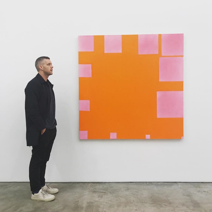 Russell Tovey with a Paul Mogensen piece at Karma