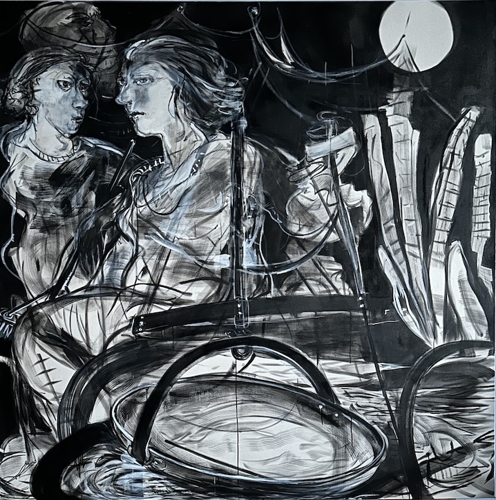 2024, ink, oil on canvas by Anita Taylor (b. 1961)