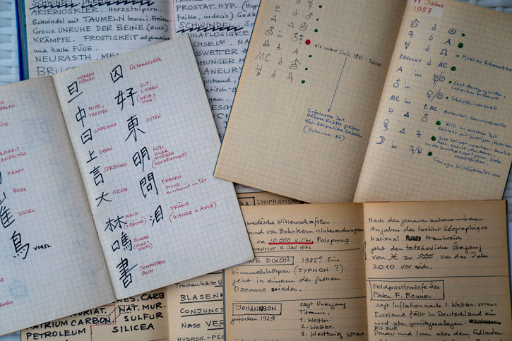 Handwritten study notebooks