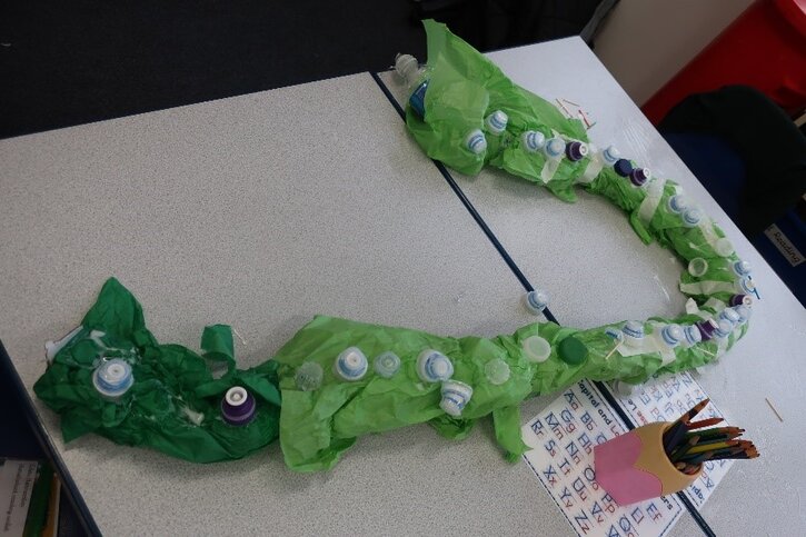 A dragon made from junk