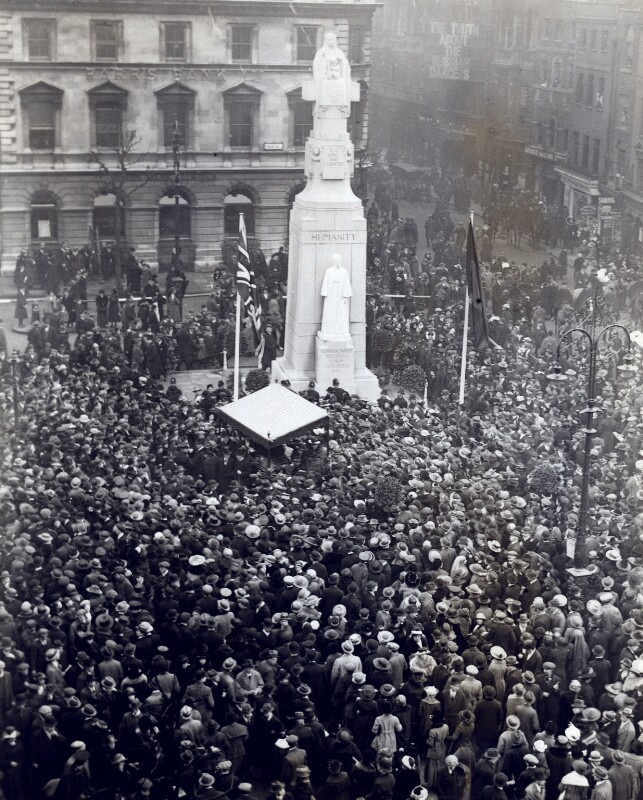 The unveiling of George Frampton's statue of Edith Cavell