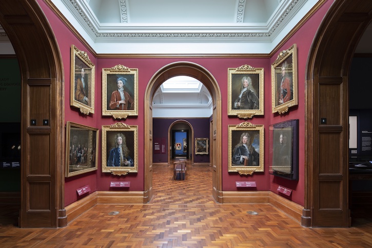 Installation view of the Kit-Cat Club portraits by Godfrey Kneller (1646–1723)