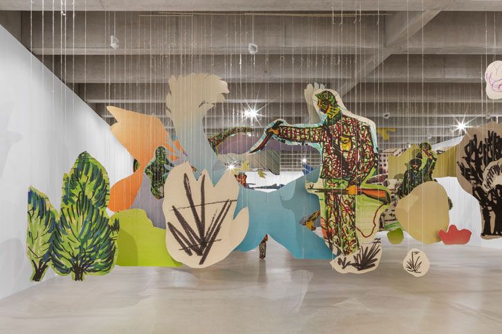 Installation view of 'Petrit Halilaj: Very volcanic over this green feather'