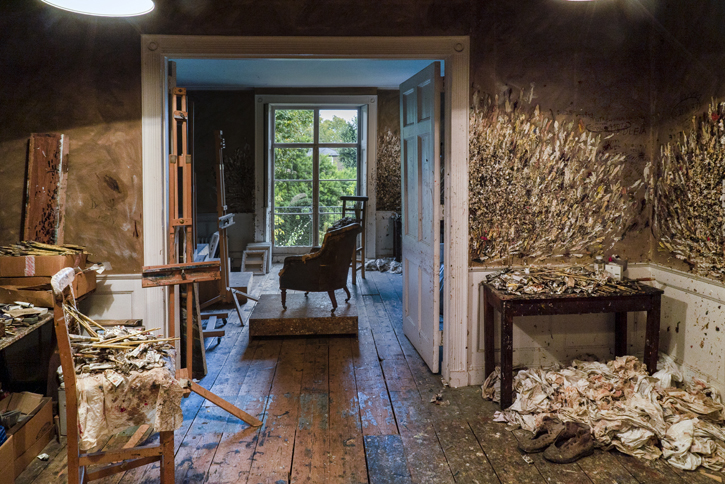 Lucian Freud's studio