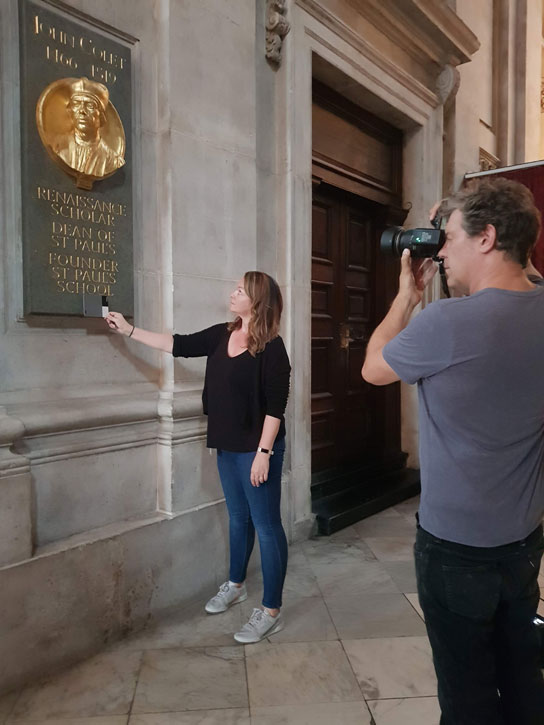 Coordinator Laura Davidson and Photographer Justin Piperger at St Paul's Cathedral