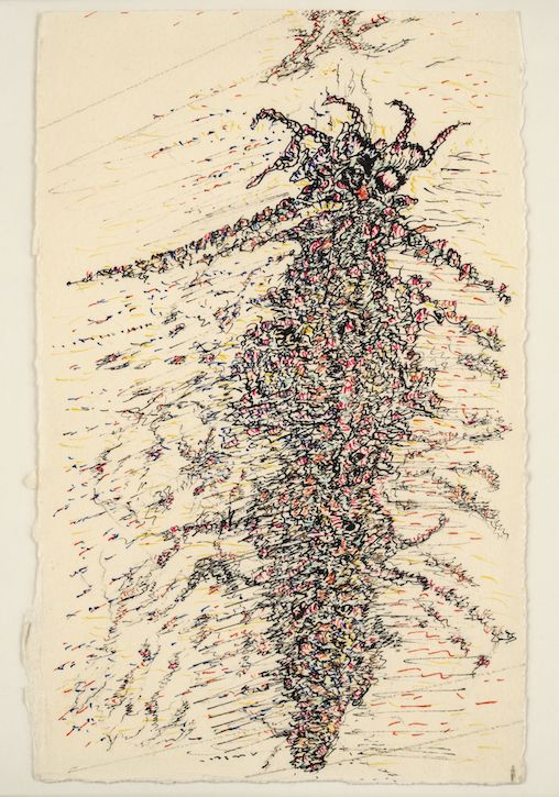 1966, black and coloured inks, and graphite, on paper, by Henri Michaux (1899–1984)