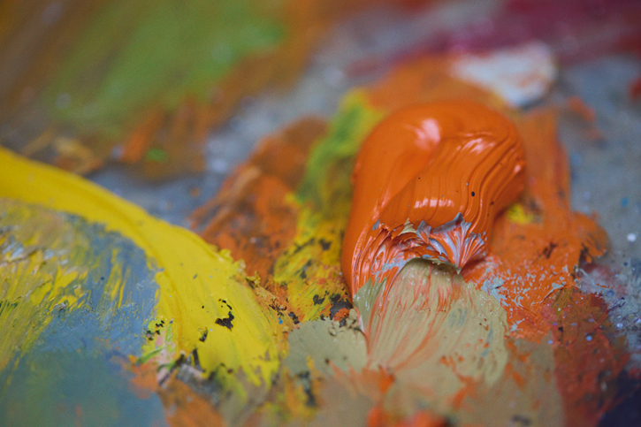 Oil paint in Bruce Williams' studio