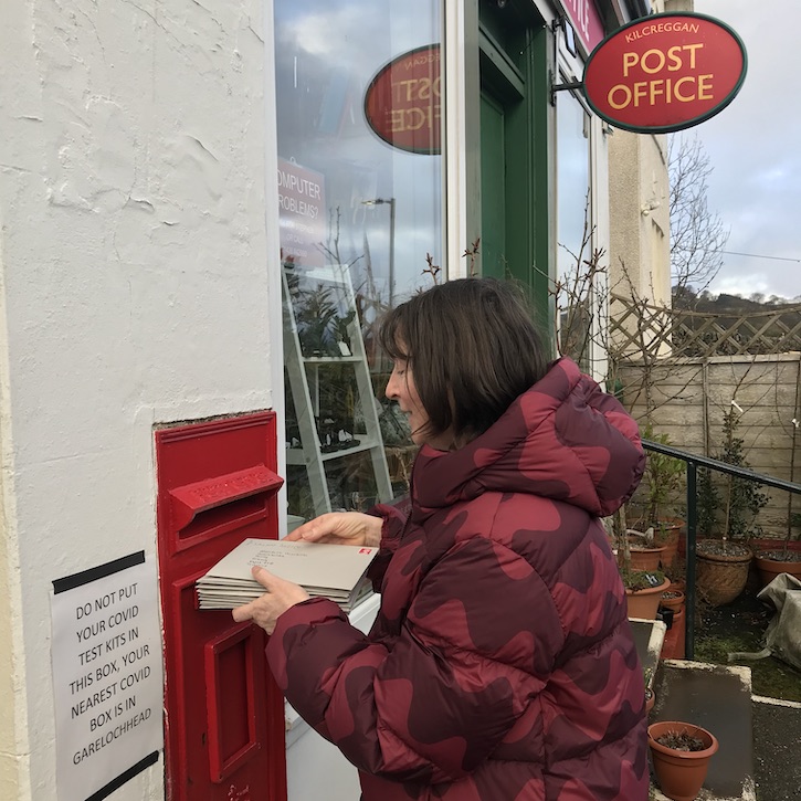 Christine Borland posting seeds to growers in 2020