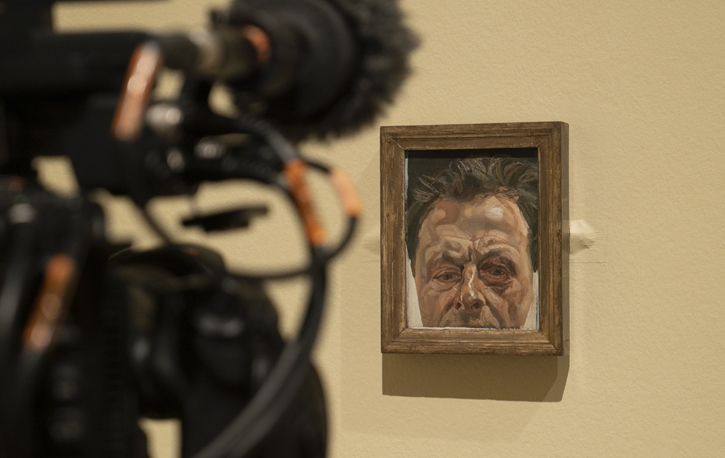 Filming the Lucian Freud exhibition at the Royal Academy of Arts, London