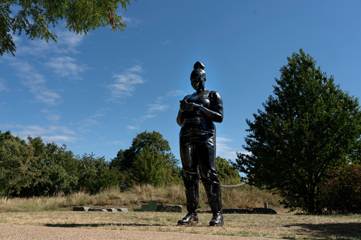 2020, bronze sculpture by Thomas J. Price (b.1981), The Line, London