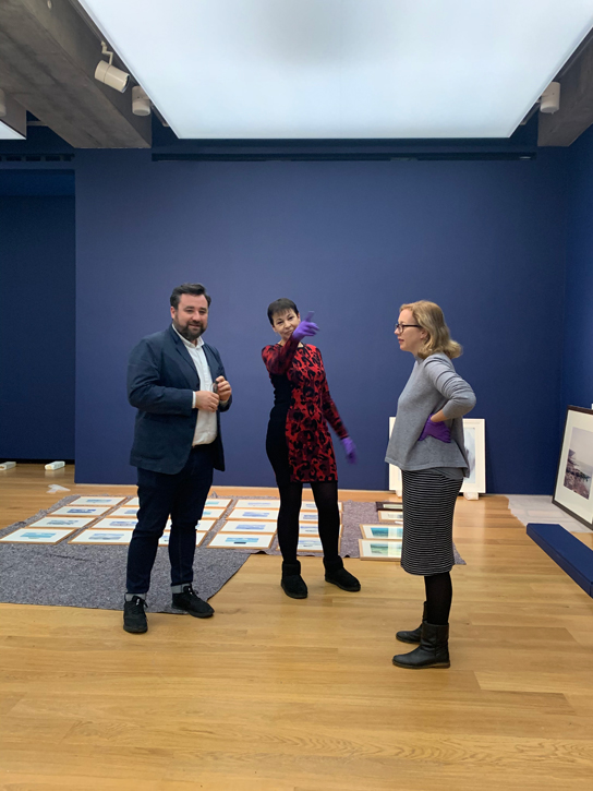 Installation shot including Joe Hill, Sara Cooper and Caroline Lucas