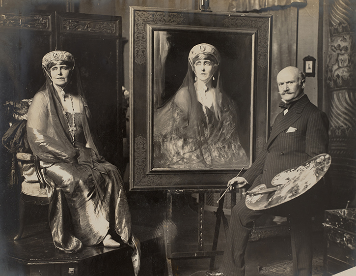 Queen Marie of Romania in the artist's studio, 1924