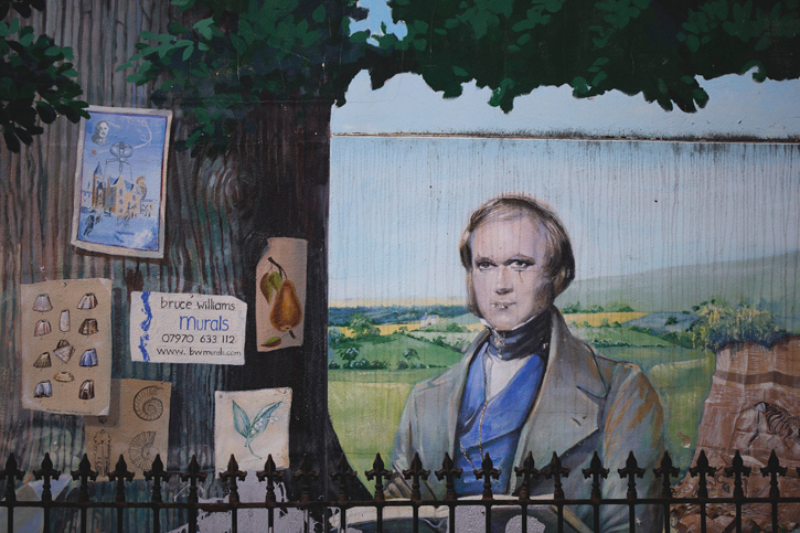 H. G. Wells Mural within the Darwin Mural (detail)