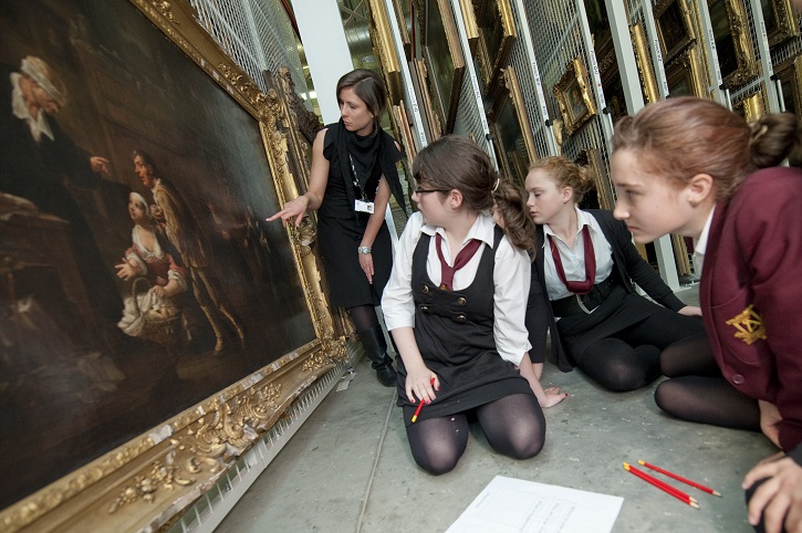 Anna at work with a school group