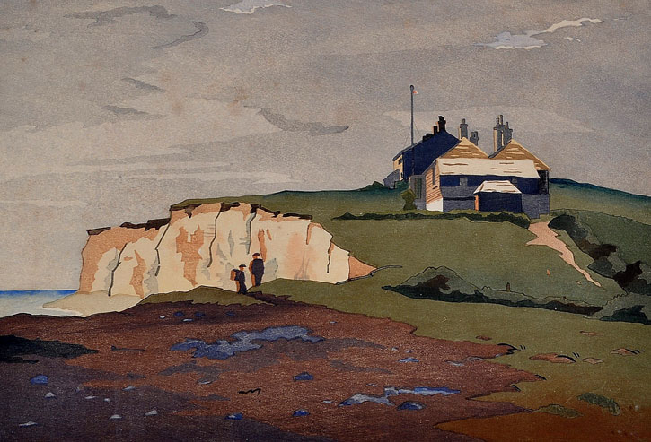 1930, colour woodcut by Eric Slater (1896–1963)