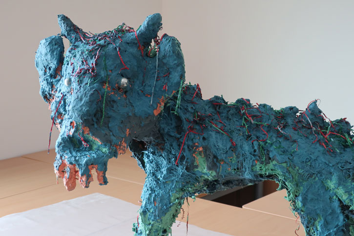 Collaborative 'Cat Dragon' sculpture at Newhall Academy