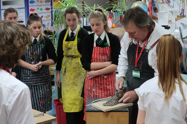 Sculptor Andrew Sinclair at Great Torrington School