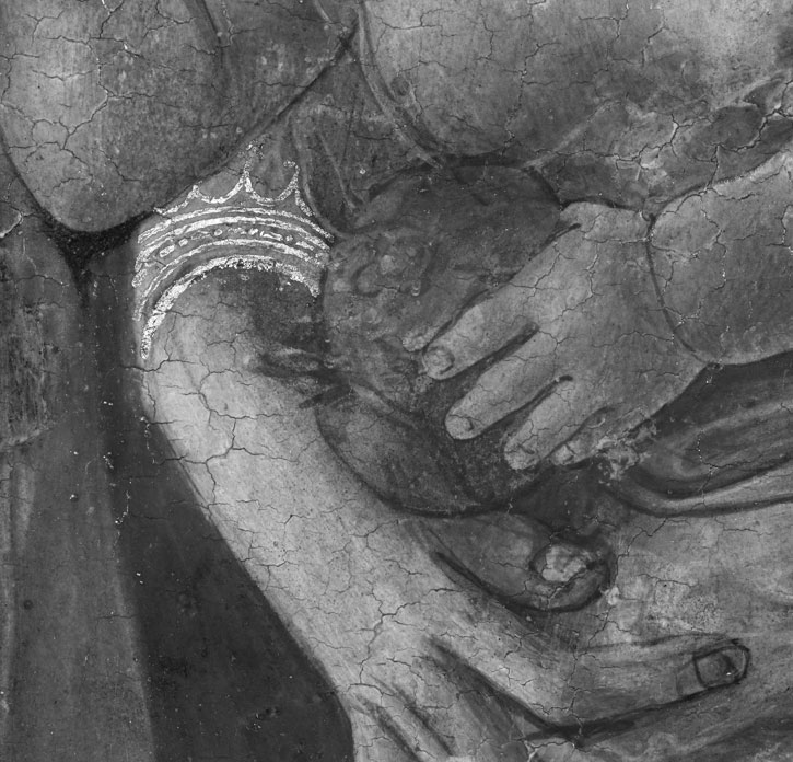 Infra-red image of the Virgin's hand