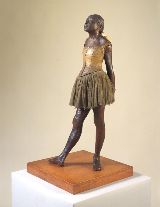 1880–1881, cast c.1922, painted bronze with muslin & silk on wooden base by Edgar Degas (1834–1917)