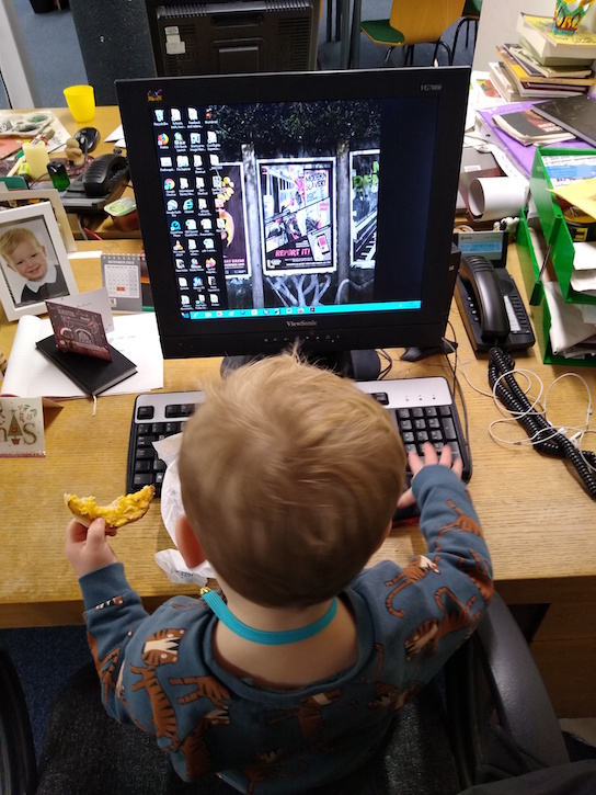 Employee of the month Oliver, hard at work in our office