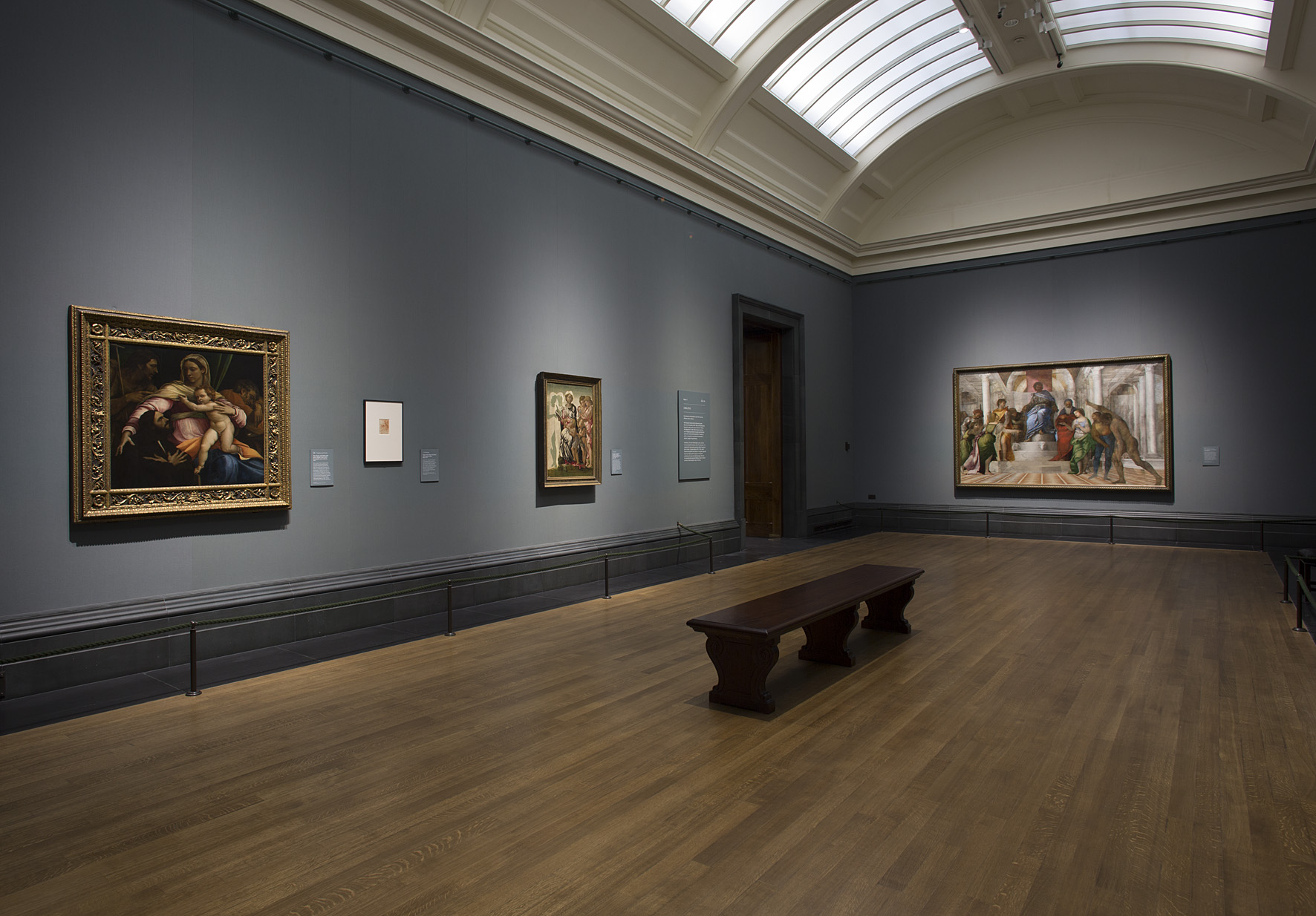 Room one, showing 'Manchester Madonna' and 'Judgement of Solomon'