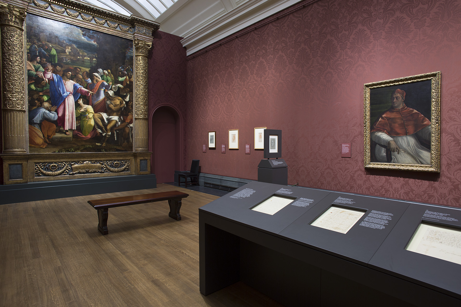 Room three, showing 'The Raising of Lazarus' and 'Pope Clement VII'