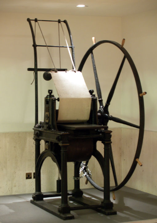 Penny Black printing press in the British Library