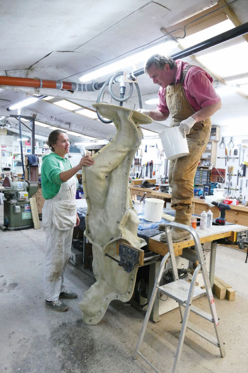Andrew Sinclair working on his David Bowie sculpture
