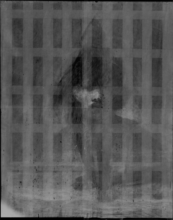 An x-ray of the Rembrandt self-portrait