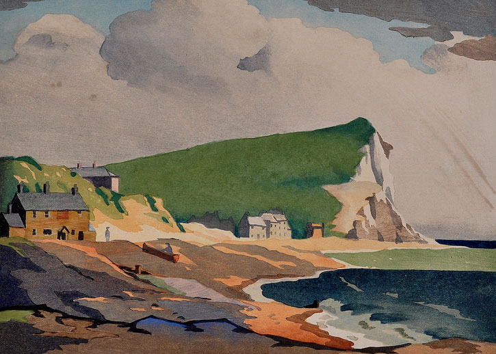 1930, colour woodcut by Eric Slater (1896–1963)