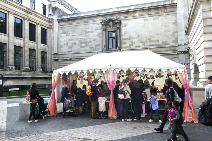 The sculpture tent in South Kensington