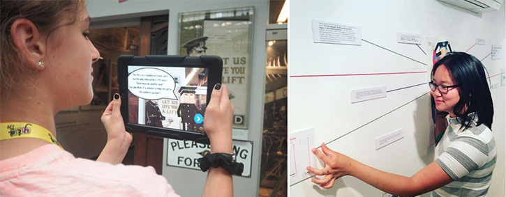 An augmented reality trail at London Transport Museum, and Georgina at work