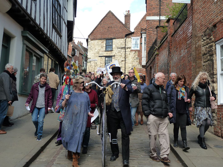 The art March through Lincoln in April 2019