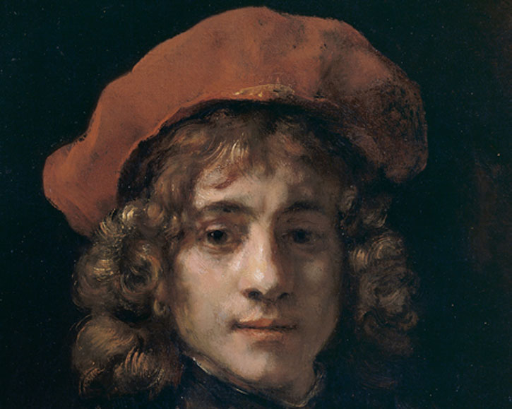 (detail of the face), c.1657, oil on canvas by Rembrandt van Rijn (1606–1669)