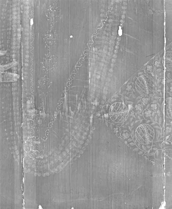 X-ray image of 'Portrait of a Lady in Court Dress'