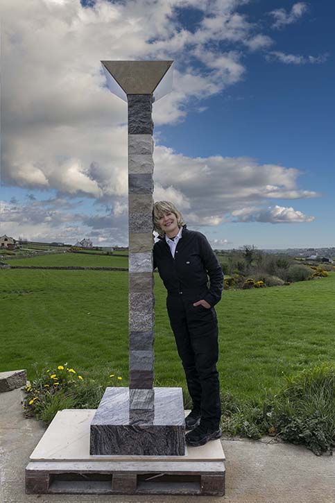 Angela Palmer with 'Tower of Time'